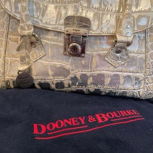 Dooney &Bourke silver & white, gold small handbag